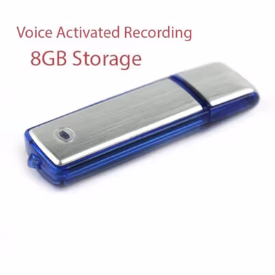 USB Flashdrive Sound Voice Recorder Flashdisk Perekam Suara 8GB - White/Blue — gambar 4