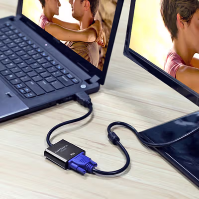 Taffware Kabel Adaptor HDMI ke VGA Female 1080p - HD008 - Black — gambar 4