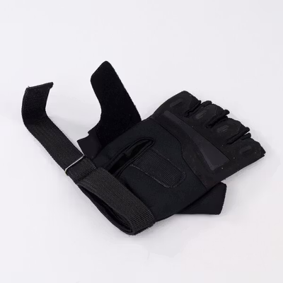 BATTLE WOLF Sarung Tangan Motor Tactical Half Finger L - PC016 - Black — gambar 4