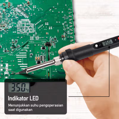 Taffware Electric Solder Adjustable Temperature LCD 80W 220V - CS-909S - Black — gambar 4