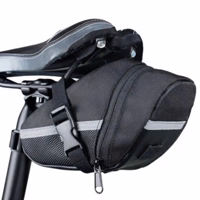 B-SOUL Tas Sepeda Saddle Bike Bag Oxford 600D Waterproof Reflektif - Black — gambar 4