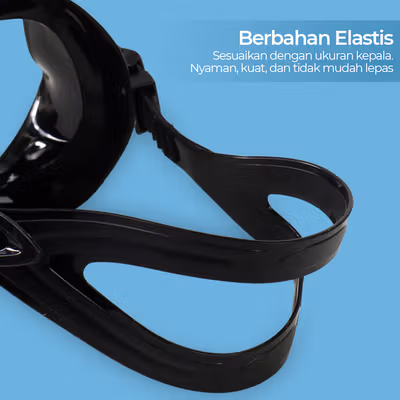 TaffSPORT ZACRO Kacamata Selam Scuba Diving Tempered Glass - 502 - Black — gambar 4
