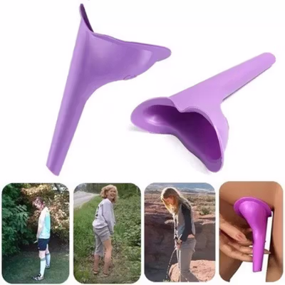 Urinator Silikon Wanita Emergency Portable Urinal - XBQ - Purple — gambar 4
