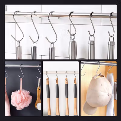 Hanger Gantungan Serbaguna Stainless Steel 10 PCS - M127105 - Silver — gambar 4