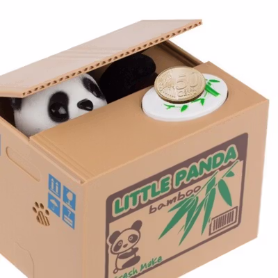 Celengan Panda Steal Money Little Panda Piggy Bank - MM8807-1 - White — gambar 4