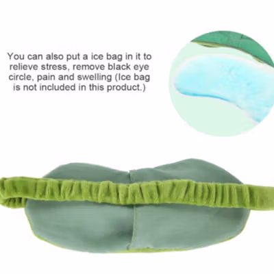 Masker Penutup Mata Tidur Sleeping Eye Mask Model Kodok - LC30 - Green — gambar 4