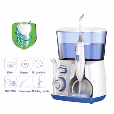 Waterpulse Dental Flosser Alat Semprot Pembersih Gigi 800ml - V300 - Blue — gambar 4