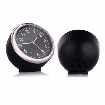 Dekorasi Mobil Jam Mini Quartz Clock Luminous Glow in The Dark - K01 - Black — gambar 4