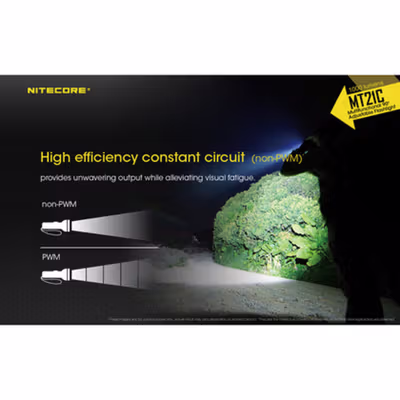 NITECORE Senter LED CREE XP-L HD V6 Waterproof IPX8 1000 Lumens - MT21C - Black — gambar 4