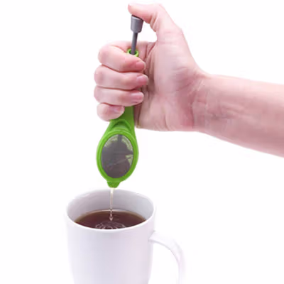 Filter Saringan Infuser Teh Built-in Plunger - 16066 - Green — gambar 4