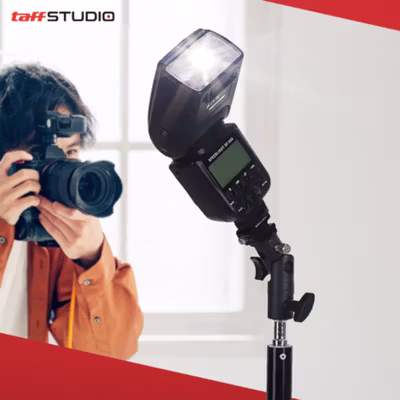 TaffSTUDIO Hot Shoe Swivel Lampu Flash Kamera for Tripod Light Stand - QM3625 - Black — gambar 4