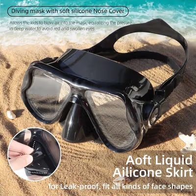 TaffSPORT Kacamata Selam Scuba Diving Snorkeling - M22 - Black — gambar 4