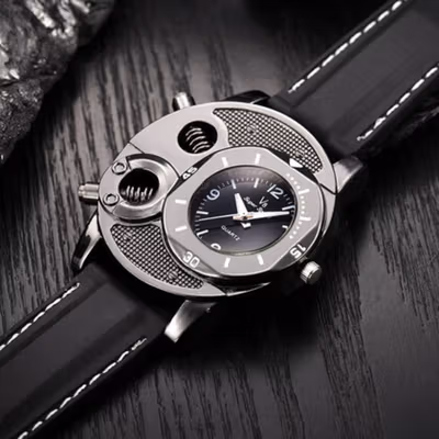 Super Speed Jam Tangan Analog Luxury Quartz - V8 - Black — gambar 4