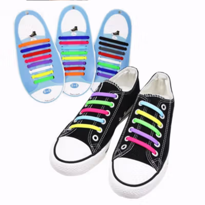 SOBU Tali Sepatu Lazy Lace No Tie Shoelaces 16 PCS - N026 - Black — gambar 4