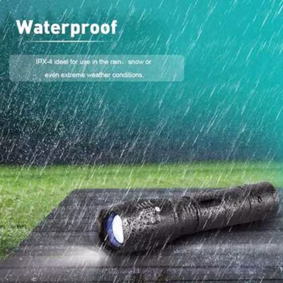 TaffLED Senter LED XML-T6 Rechargable Waterproof IPX4 10000 Lumens - E18u - Black — gambar 4