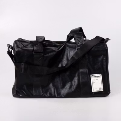 TaffGO Tas Barrel Duffle Gym Fashion Travel Bag - C20 - Black — gambar 4