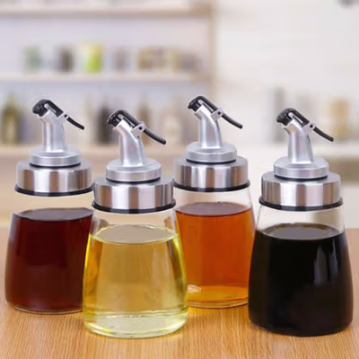 Aihogard Botol Minyak Saos Serbaguna Kaca 180 ml - CW192 - Silver — gambar 4