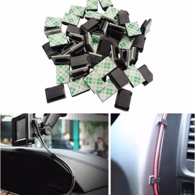 Klip Kabel Tempel Cable Clip Management Adhesive Wire Organizer 30 PCS - LP124 - Black — gambar 4