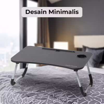 TaffHOME Stand Meja Laptop Lipat Foldable Notebook Desk Table - BC60 - Black — gambar 4
