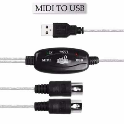 Orphee USB MIDI Cable Converter PC to Music Keyboard Adapter Cable 2M - AY03 - Black — gambar 4