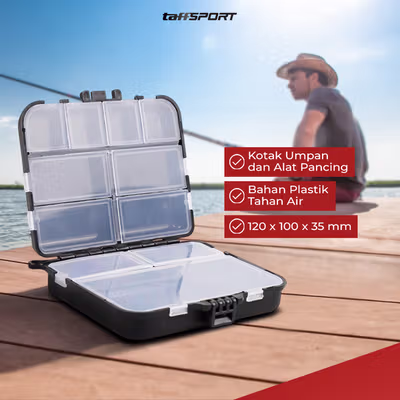 TaffSPORT Box Kotak Perkakas Kail Pancing Waterproof Case - Q041 - Black — gambar 4