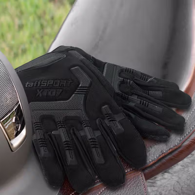 TaffSPORT Sarung Tangan Motor Tactical Mechanix Off Road - XT07 - Black — gambar 4