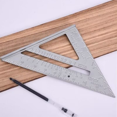 Taffware Penggaris Siku Mistar Segitiga Triangle Ruler Aluminium Alloy - VK18 - Gray — gambar 4