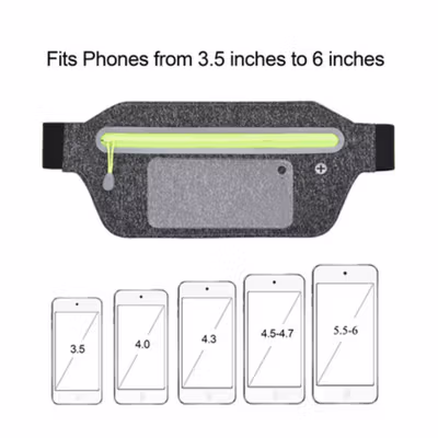 ZEST Tas Pinggang Olahraga Lari Waterproof Running Waist Bag - ZE-WP320 - Gray — gambar 4