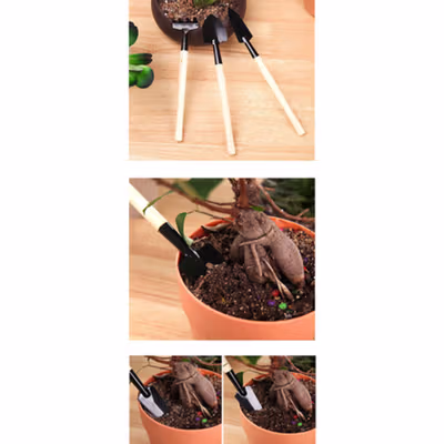 EPOCH Set Sekop Mini Tanaman Hias Shovel Spade Gardening Tools 3 PCS - LXY549 - Black — gambar 4