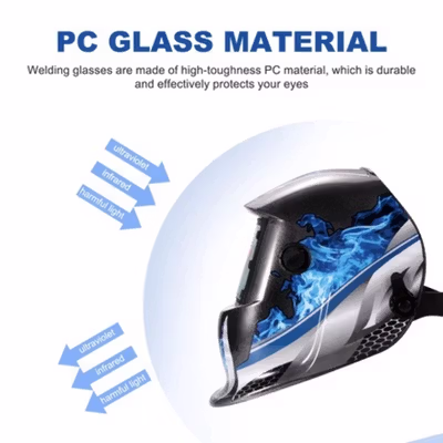 TaffGUARD Helm Las Otomatis Auto Darkening Welding Helmet - HW10 - Black/Blue — gambar 4