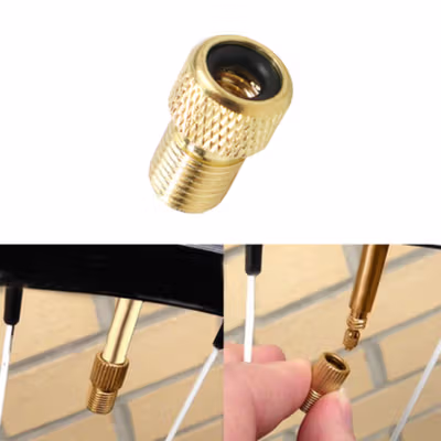 Konektor Pompa Valve Pentil Ban Sepeda Presta to Schrader 10 PCS - EV23 - Golden — gambar 4