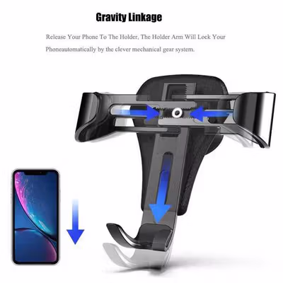 PMXBT Car Holder Smartphone Bracket Air Vent Mobil - YC001 - Black — gambar 4