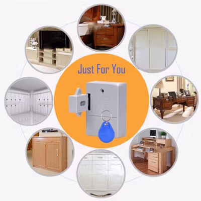 Golden Security Kunci Lemari Sensor RFID Keyless Cabinet Door Lock - SCRFID - Black — gambar 4