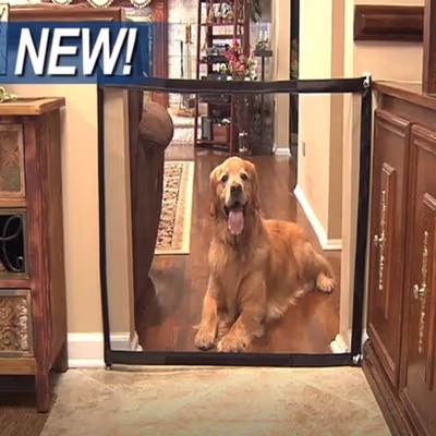 Magic Gate Pagar Jaring Penghalang Binatang Portable Pet Mesh Fence - TV1 - Black — gambar 4