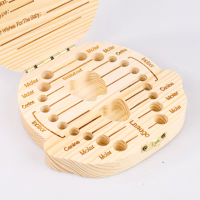 Kotak Tempat Gigi Susu Bayi Baby Teeth Wood Box Bayi Perempuan - No Color — gambar 4