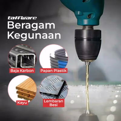 Taffware Mata Bor Power Drill Steel Titanium Hex Shank 13 PCS - SV-VDB13 - Golden — gambar 4