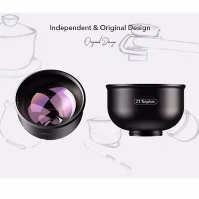 APEXEL Lensa Kamera Smartphone Universal Clip 2X Telephoto Lens - APL-HB2X - Black — gambar 4