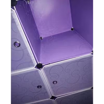 TaffHOME Lemari Plastik DIY Multifungsi Wardrobe Storage Box 6 Pintu - LBXJ019 - Black — gambar 4