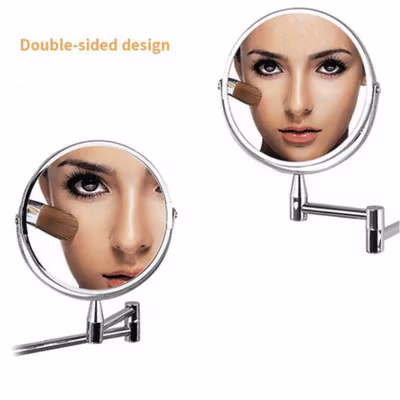 ORZ Cermin Dinding Make Up Double Side 2x Magnifying Mirror - 1064 - Silver — gambar 4