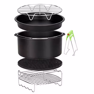 FDA Set Aksesoris Air Fryer for Gowise Phillips Cozyna 7 PCS - QC007 - Black — gambar 4
