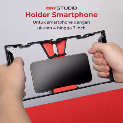 TaffSTUDIO Smartphone Handheld U-Rig Stabilizer 4-7 Inch - BY-MM1 - Black/Red — gambar 4
