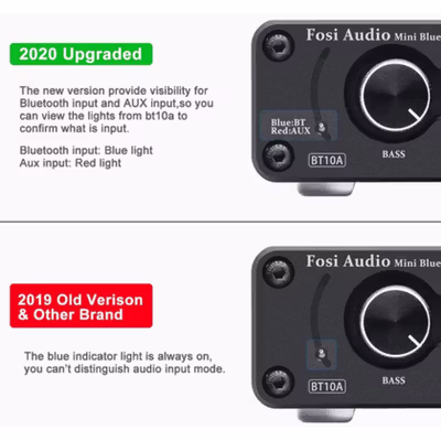 Fosi Audio Bluetooth Amplifier HiFi 2 Channel 50Wx2 TPA3116D2 - BT10A - Black — gambar 4