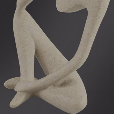 VILEAD Pajangan Dekorasi Nordic Abstract Thinker Statue Resin Style A - Z090 - Beige — gambar 4