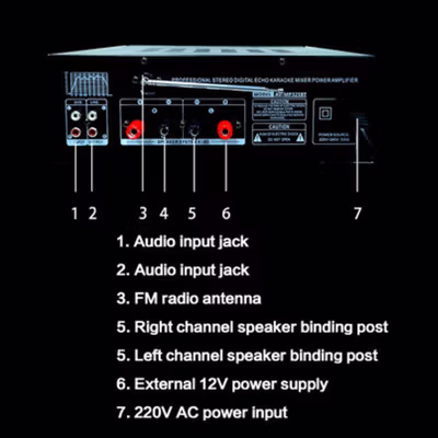 Sunbuck Bluetooth EQ Audio Amplifier Home Theater 2x200W - TAV-MP325BT - Black — gambar 4
