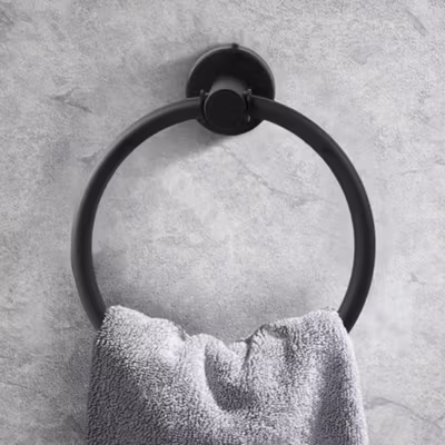 Sunydeal Gantungan Handuk Kamar Mandi Towel Holder Ring - E1913 - Black — gambar 4