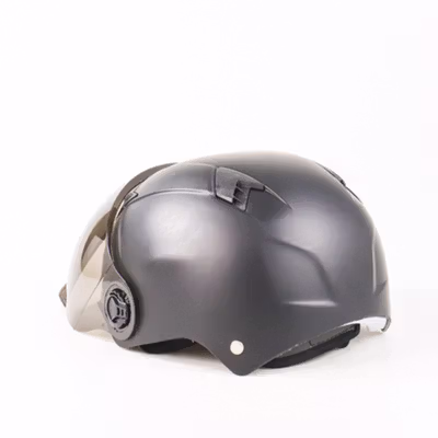 TaffSPORT Helm Sepeda Skuter Elektrik Half Face Visor - 328 - Black — gambar 4