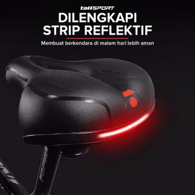 TaffSPORT Jok Sadel Sepeda Bike Saddle Shock Absorber Breathable - ZF10 - Black/Red — gambar 4