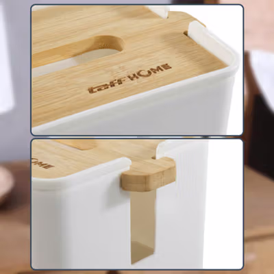 TaffHOME Kotak Tisu Kayu Minimalis Tissue Box - TS001 - White — gambar 4