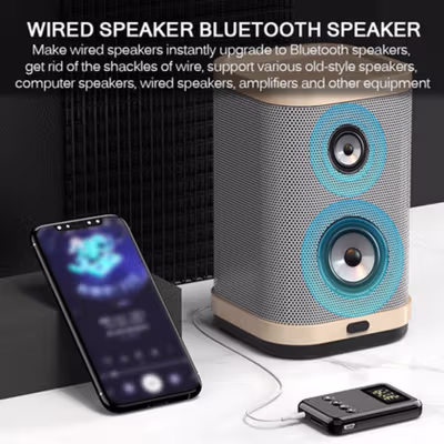 TKXEC Audio Bluetooth 5.0 Transmitter Receiver Adapter AUX FM - K6 - Black — gambar 4