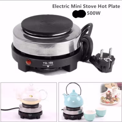 YONG QIAN Pemanas Kopi Susu Air Minuman Mini Heater Stove Pot 500W - YQ-105 - Black — gambar 4
